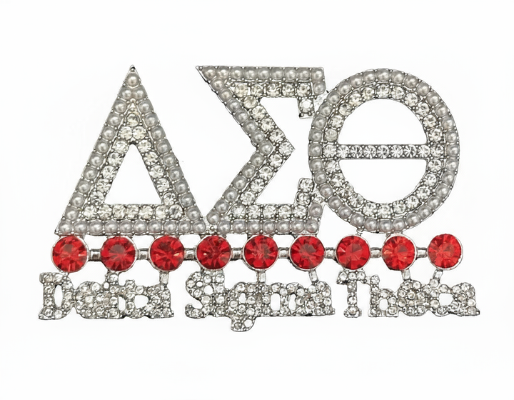 Delta Sigma Theta® Rhinestone & Pearl Brooch