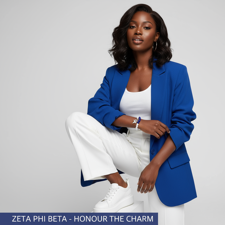 Zeta Phi Beta® Dove & Pearl Beaded Bracelet