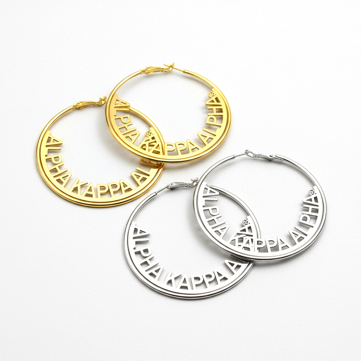 Alpha Kappa Alpha® Hoop Earrings – Silver or Gold