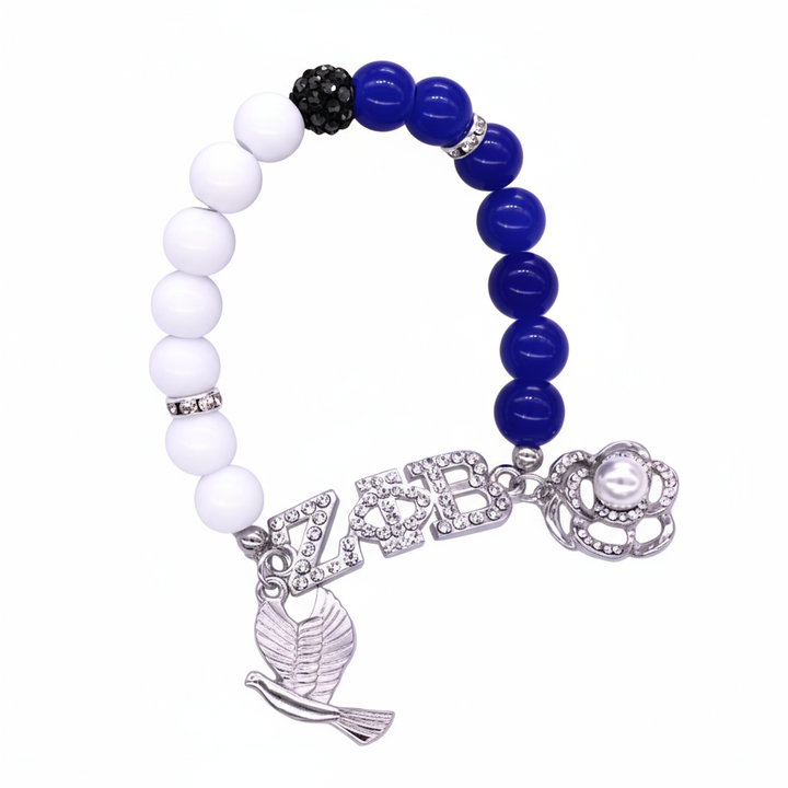 Zeta Phi Beta® Dove & Pearl Beaded Bracelet