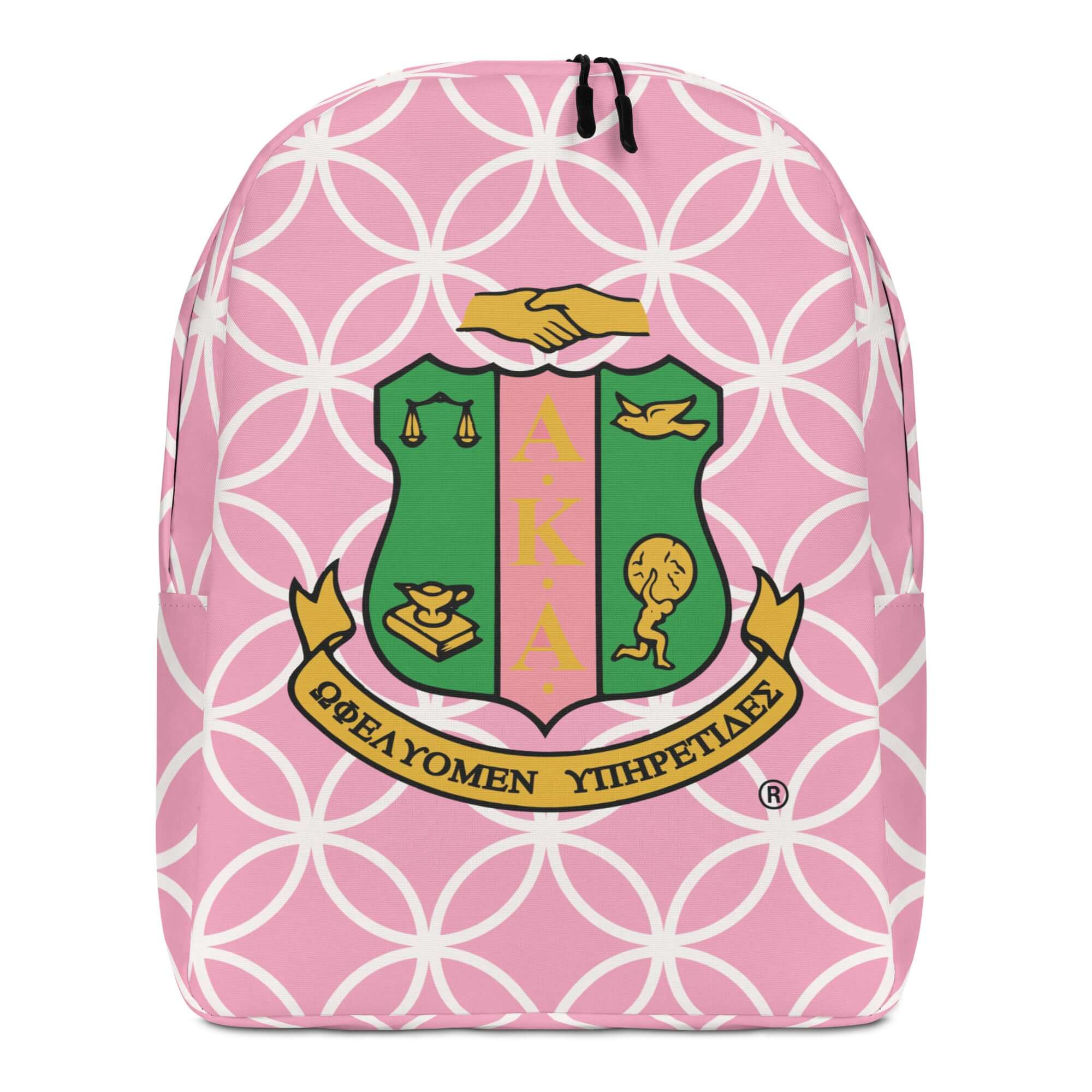 AKA Crest Minimalist Backpack for Greek Life Enthusiasts
