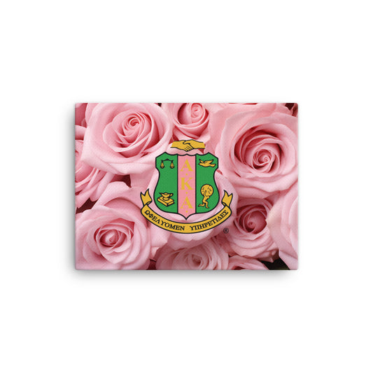 Alpha Kappa Alpha Tea Rose Crest Canvas