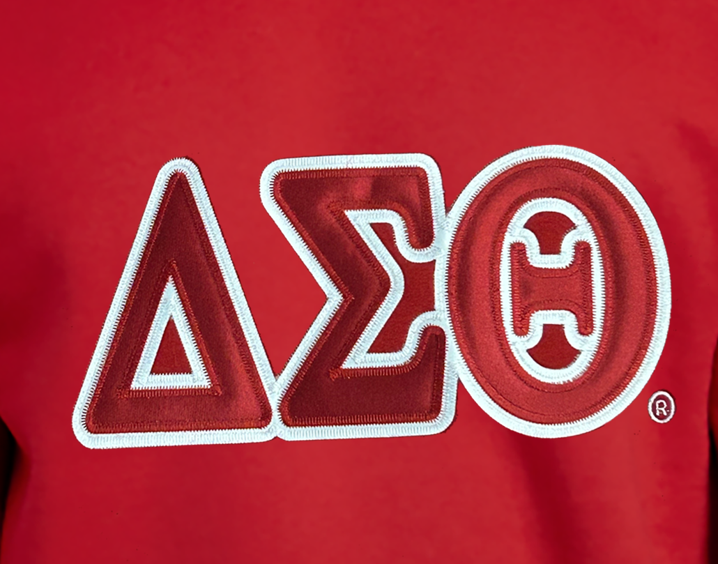 Delta Sweatshirt - Greek Letters Embroidered, Red