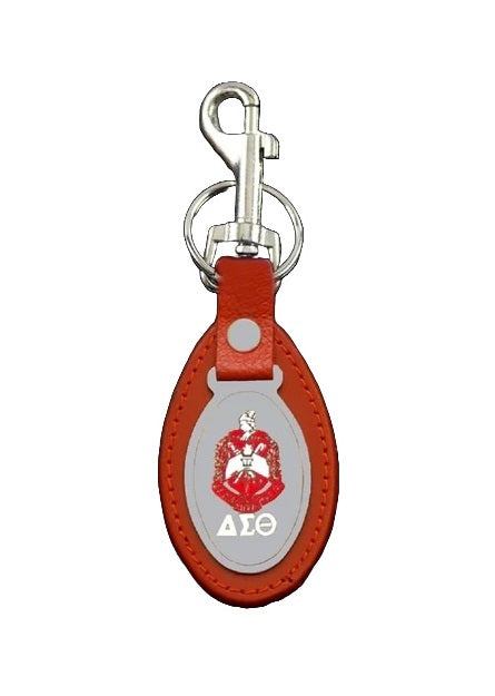 Delta Keychain - Crest and Leather