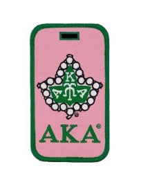 Alpha Kappa Alpha Luggage Tag - Letters and Ivy with Pearls
