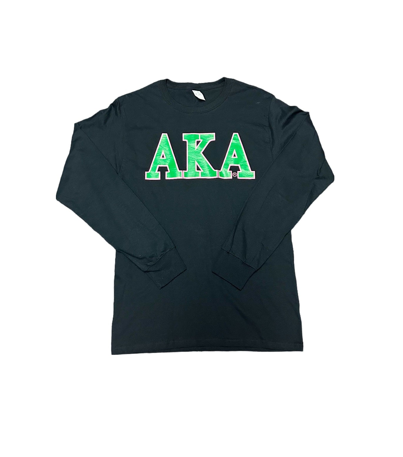 Alpha Kappa Alpha T-Shirt - Long Sleeve, AKA Screen Printed on Black Shirt