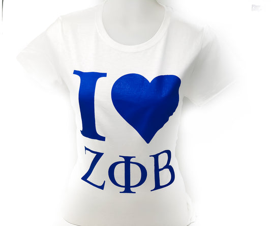 Zeta T-Shirt - I Heart ZPhiB, White