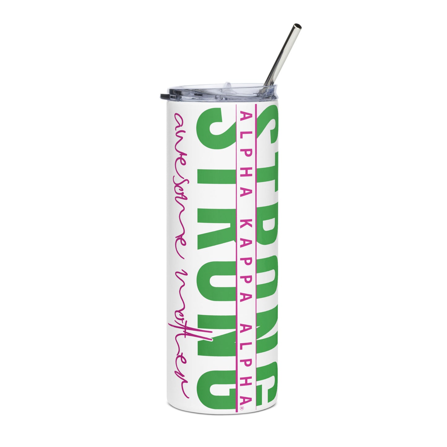 Alpha Kappa Alpha Strong Awesome Mom Stainless steel tumbler