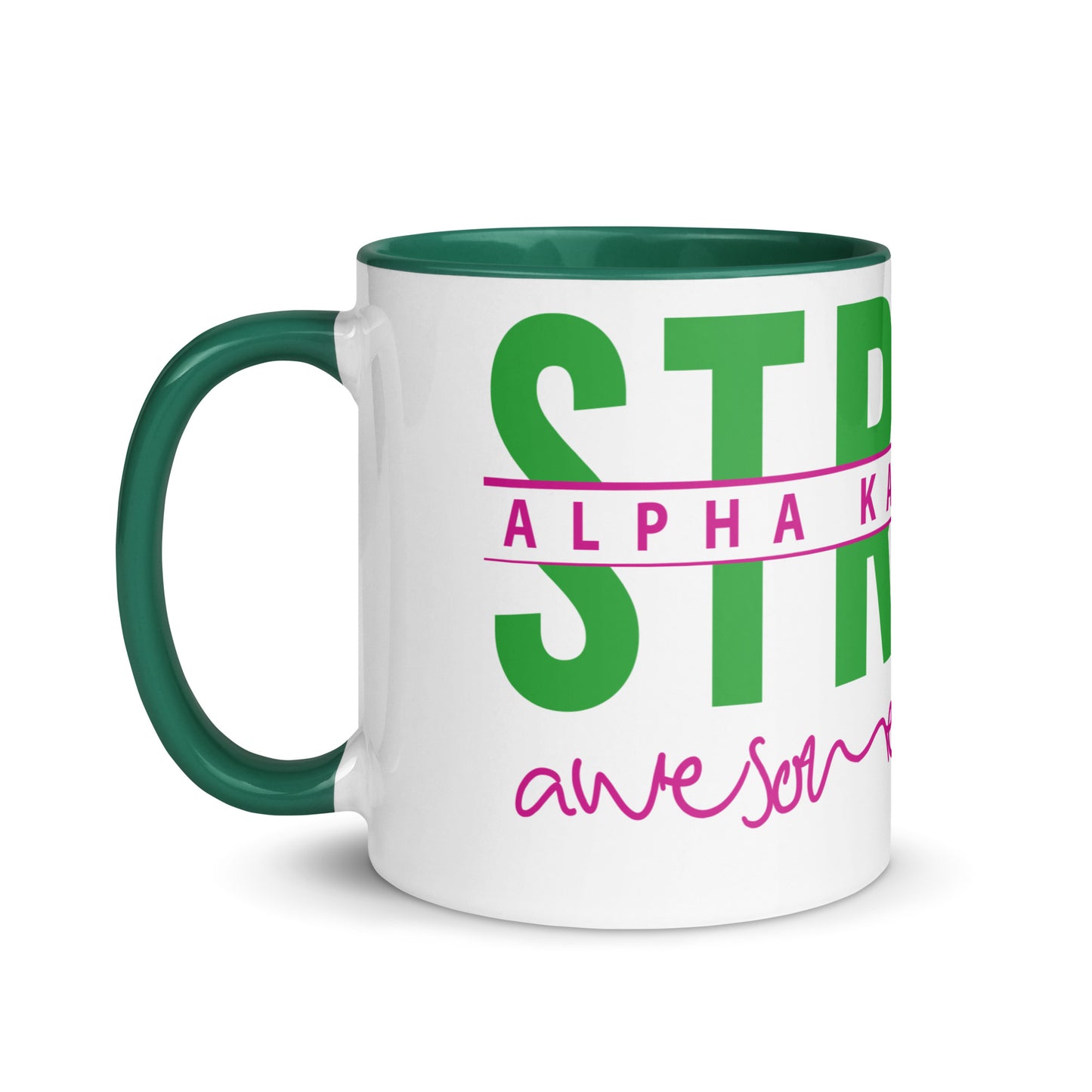 Alpha Kappa Alpha Strong Awesome Mom Mug with Color Inside