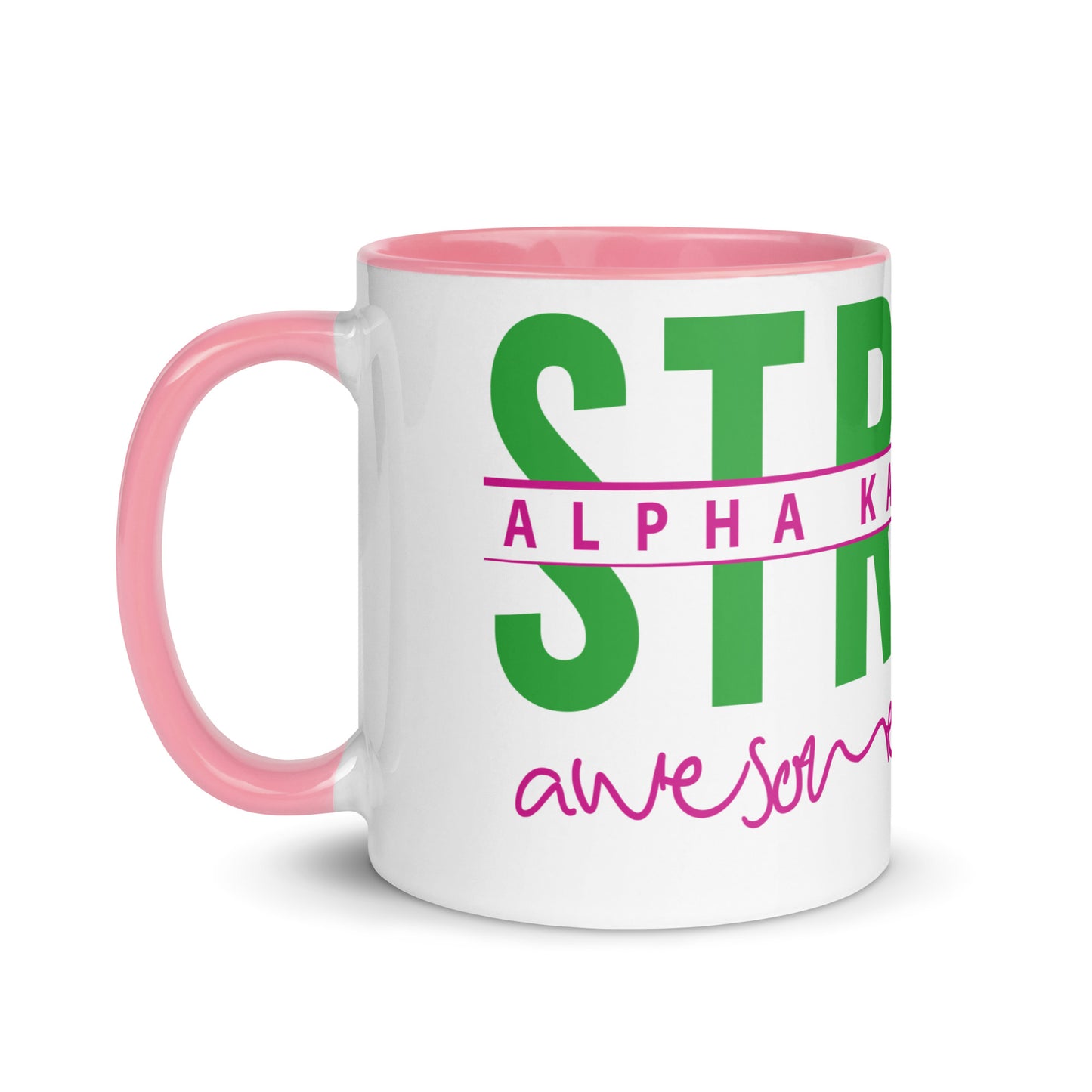 Alpha Kappa Alpha Strong Awesome Mom Mug with Color Inside