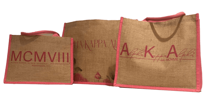 Stylish AKA Fashion Tote Bags for sorority and fraternity paraphernalia, perfect for showcasing Greek gear.