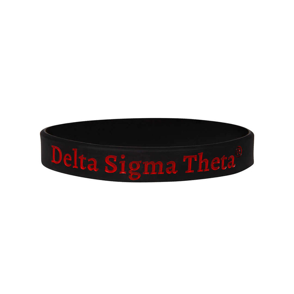 Delta Silicone Bracelet featuring Delta Sigma Theta design, perfect for sorority and fraternity paraphernalia and Greek gear.