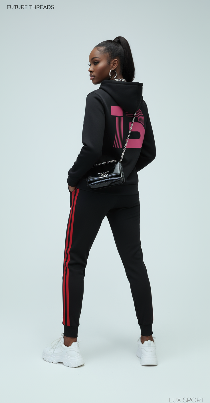 Delta Sigma Theta® Line & Luxe Joggers – Black & Crimson