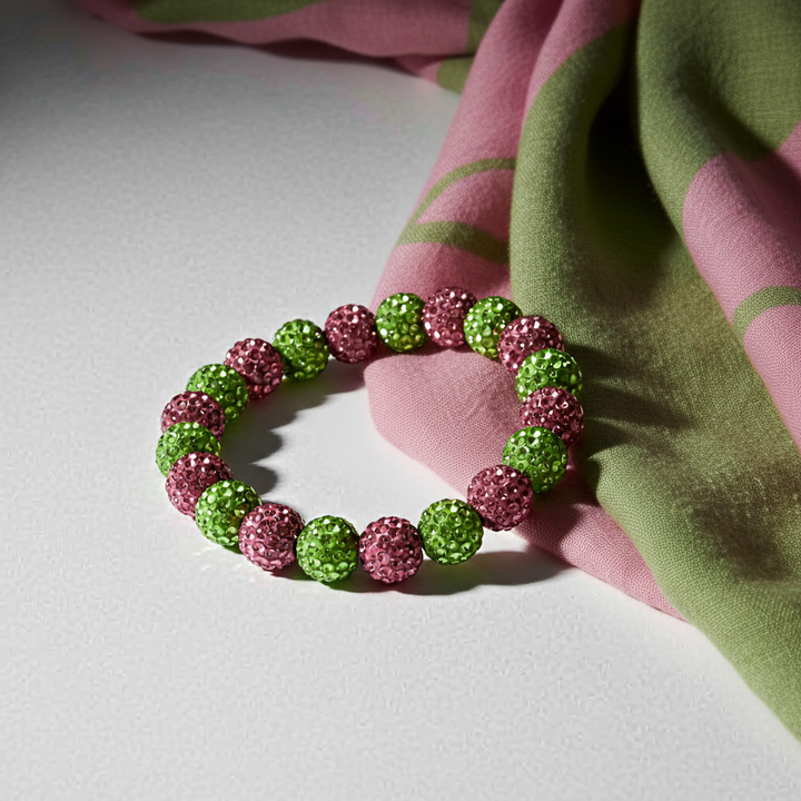 Pink & Green Sparkle Bracelet