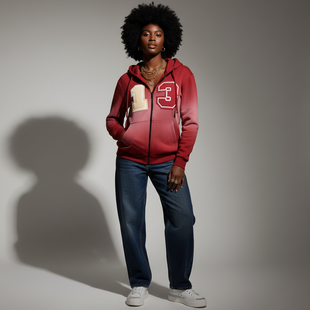 Delta Sigma Theta 3D Puff Print “13” Zip Hoodie