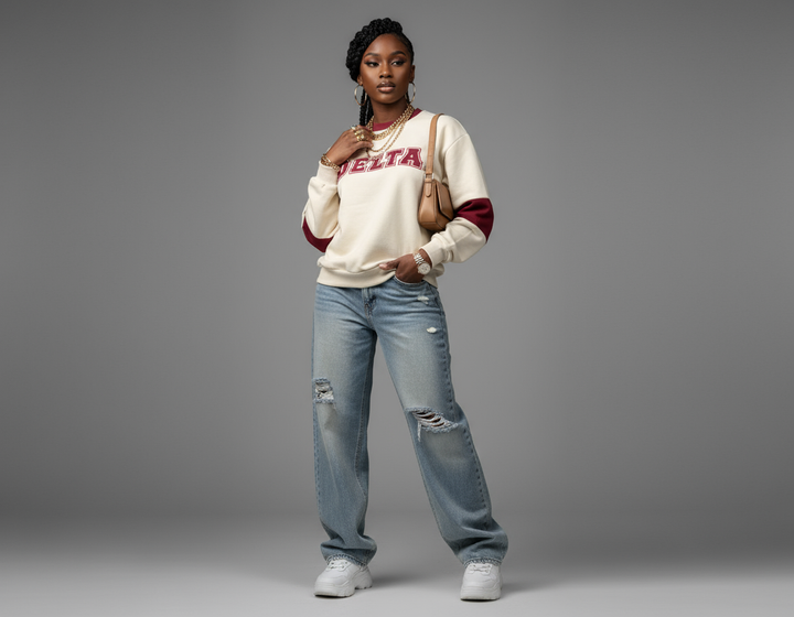 Delta Sigma Theta® Crimson Cream Luxe Jogger Set