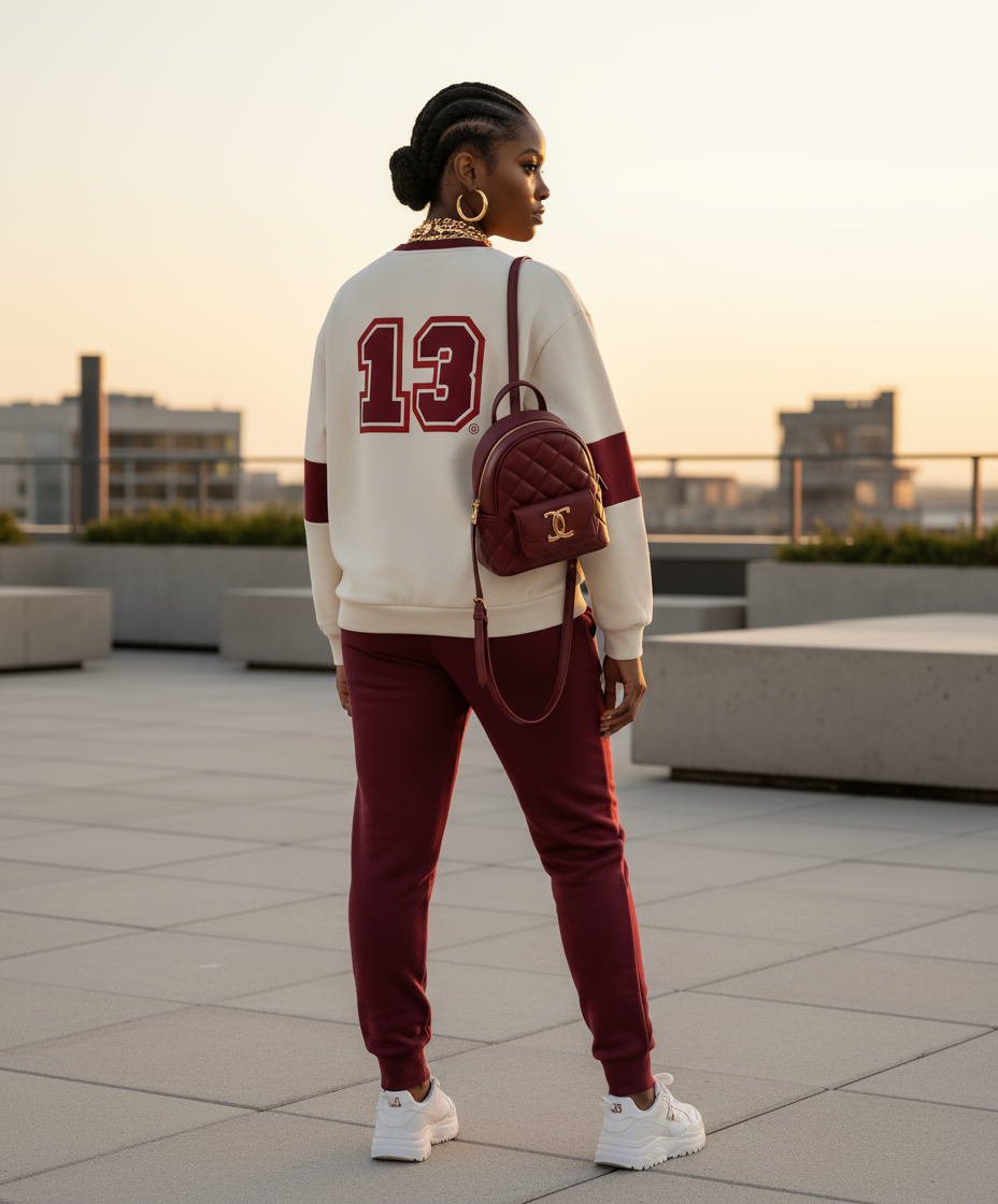 Delta Sigma Theta® Crimson Cream Luxe Jogger Set