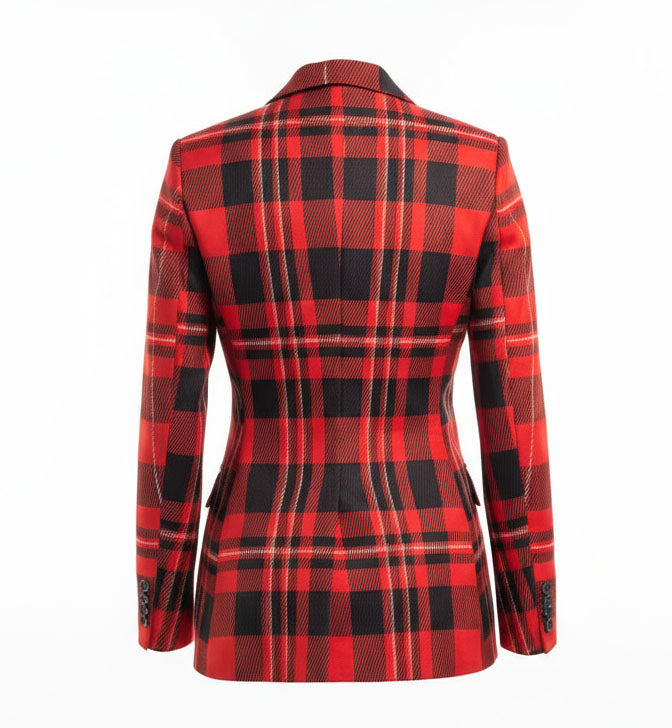 Delta Sigma Theta Red All-Weather Plaid Blazer