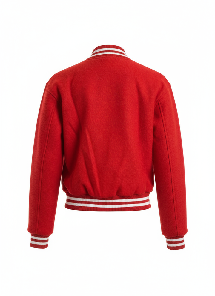 Delta Red Script Varsity Jacket