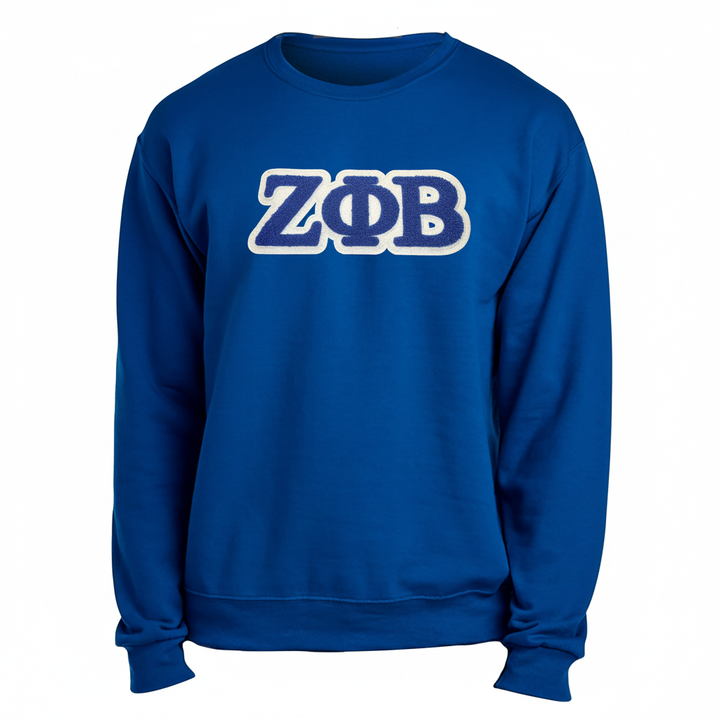 Zeta Embroidered Chenille Symbols Sweatshirt