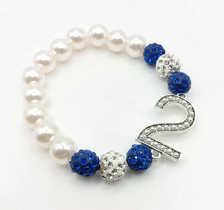 Zeta Phi Beta® Number Charm Beaded Bracelet Collection (1–10)