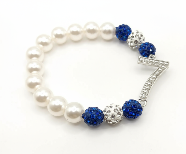 Zeta Phi Beta® Number Charm Beaded Bracelet Collection (1–10)