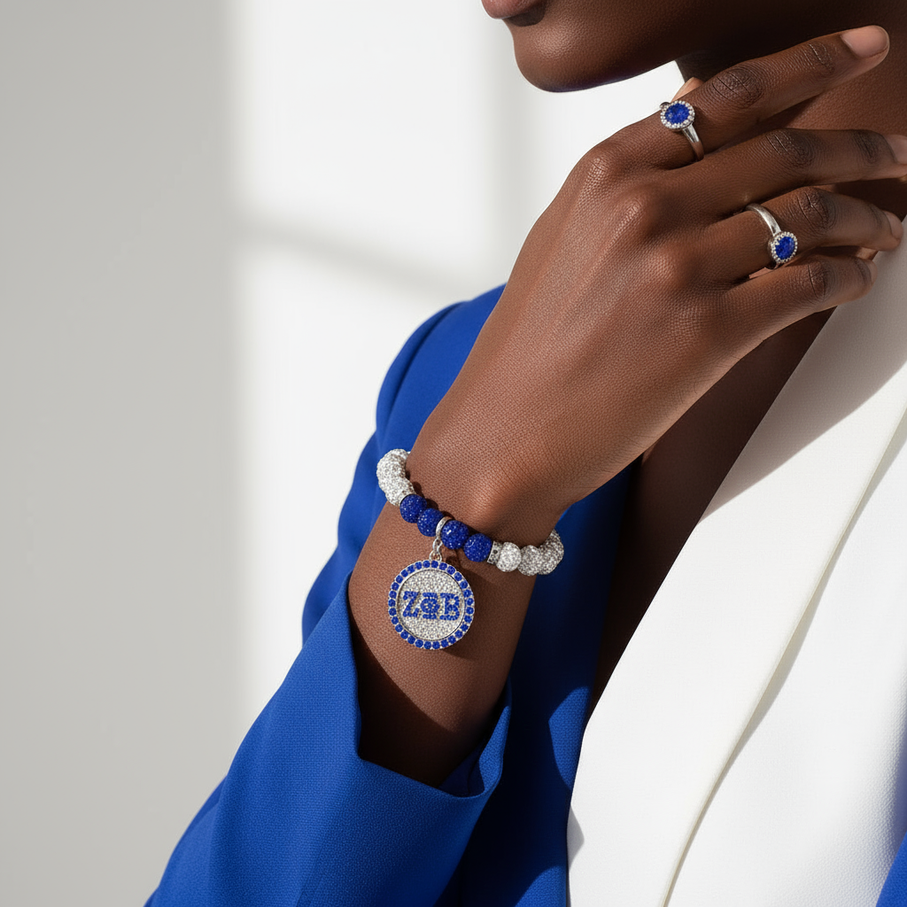 Zeta Phi Beta® Sparkling ZPB Charm Bracelet