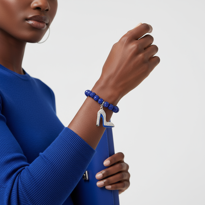 Zeta Phi Beta® Blue Stiletto Charm Bracelet