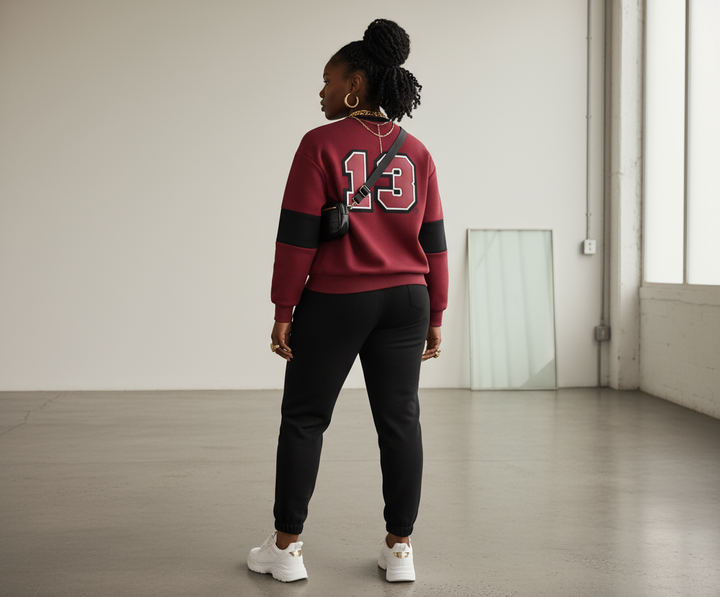 Delta Sigma Theta® Black & Crimson Luxe Joggers