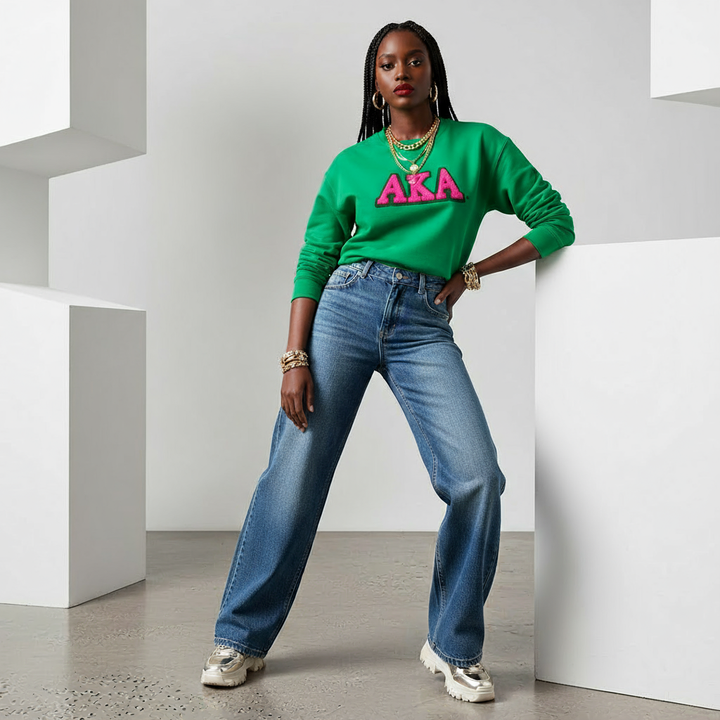 Alpha Kappa Alpha® Green Chenille Sweatshirt