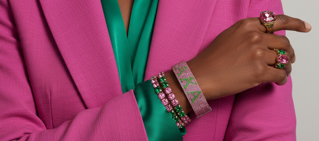 Alpha Kappa Alpha® Rhinestone Bangle Bracelets