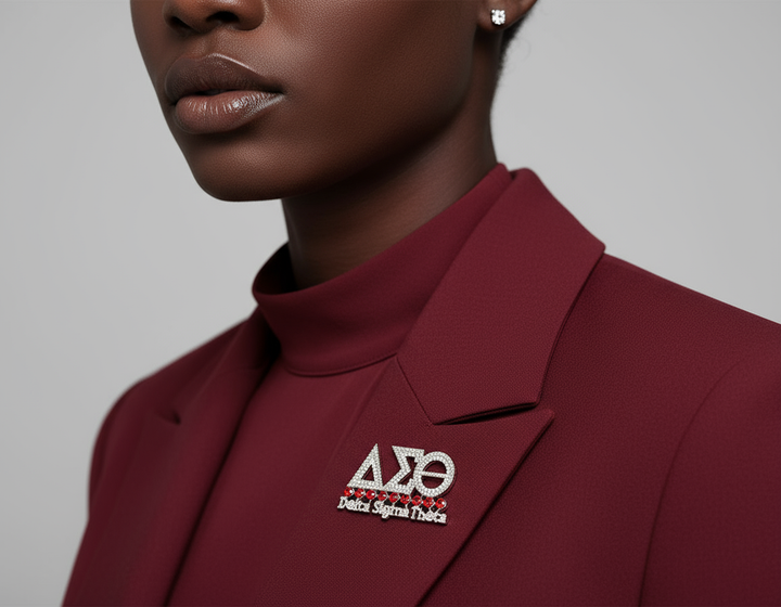 Delta Sigma Theta® Rhinestone & Pearl Brooch