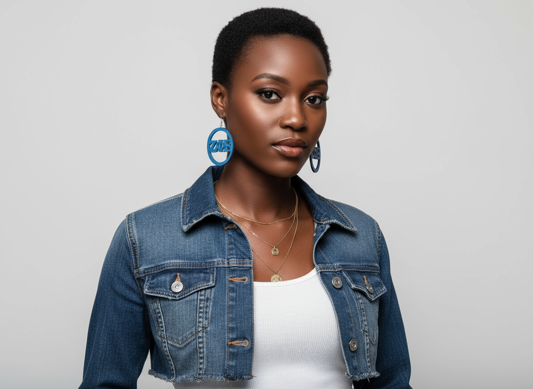 Zeta Phi Beta® Wooden Hoop Earrings