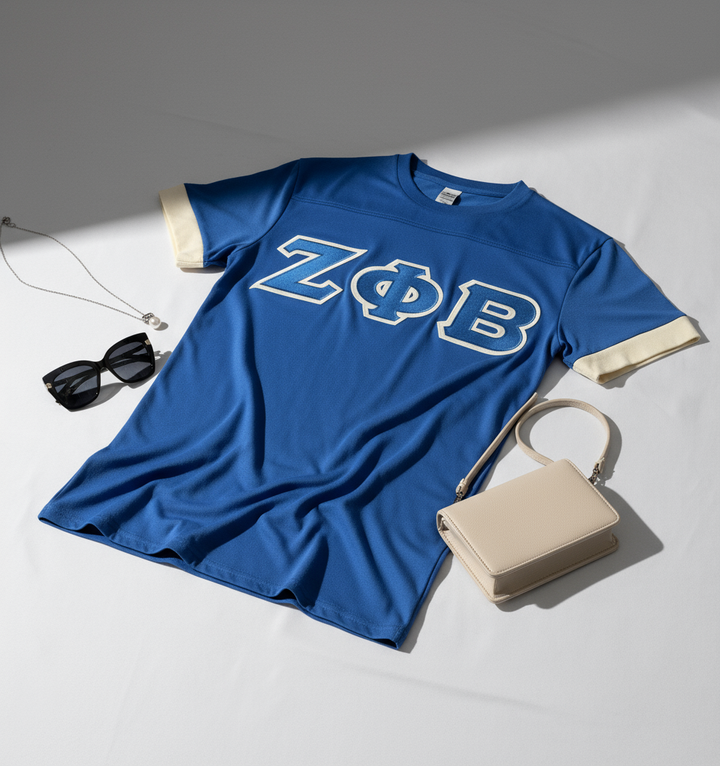 Zeta Phi Beta® Blue Varsity Letter T-Shirt