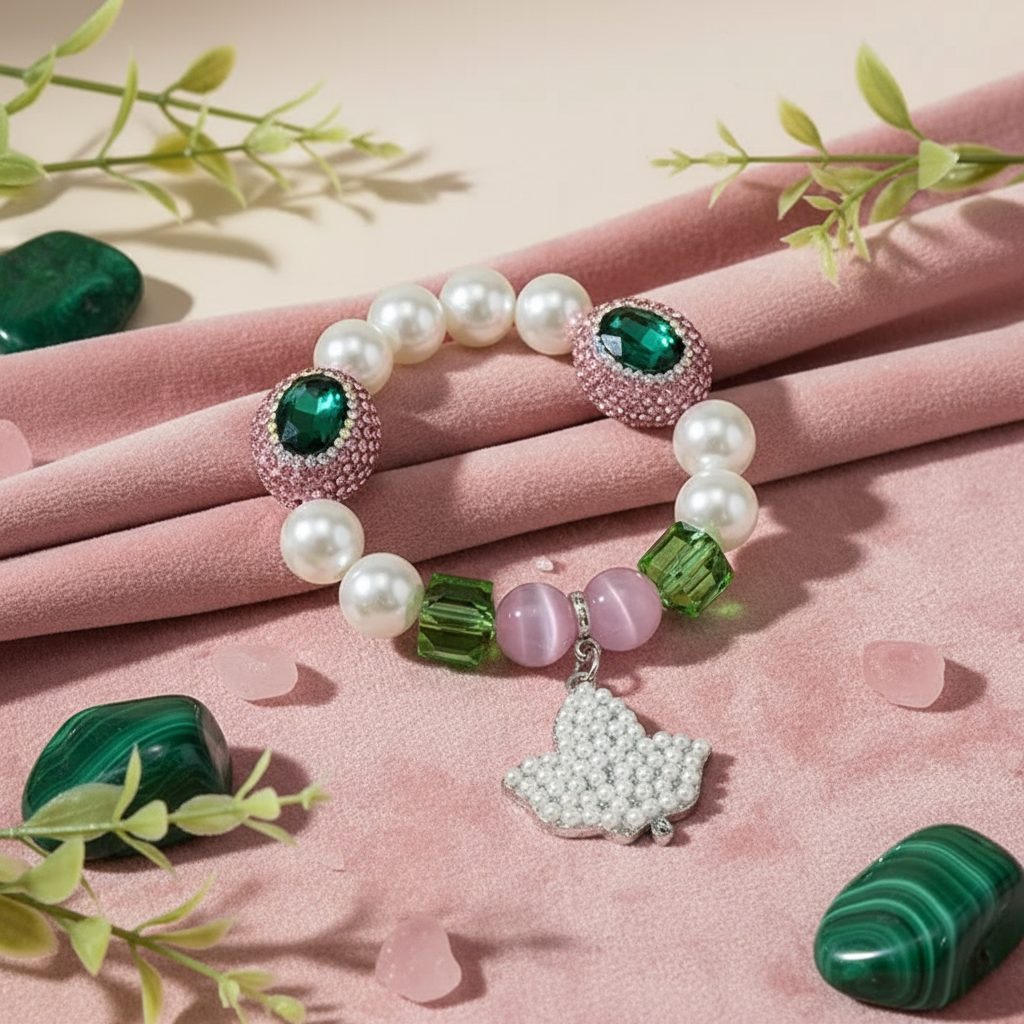 Alpha Kappa Alpha® Pearl & Ivy Charm Bracelet
