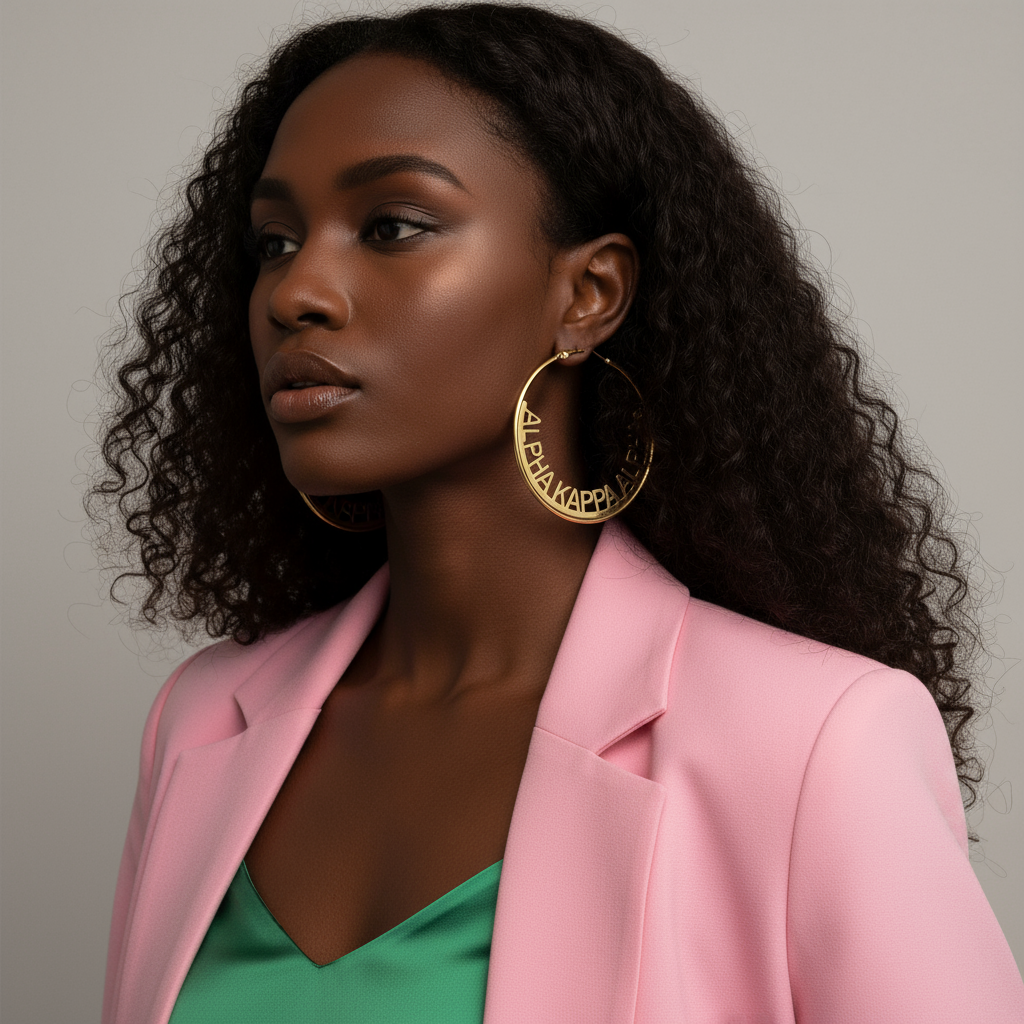 Alpha Kappa Alpha® Hoop Earrings – Silver or Gold