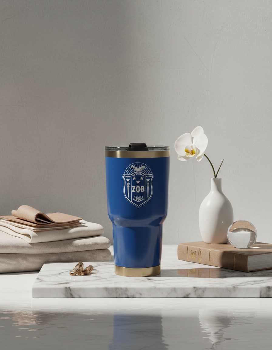Zeta Phi Beta® Royal Blue Stainless Steel Tumbler – 30oz