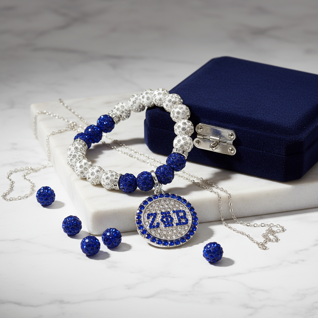 Zeta Phi Beta® Sparkling ZPB Charm Bracelet