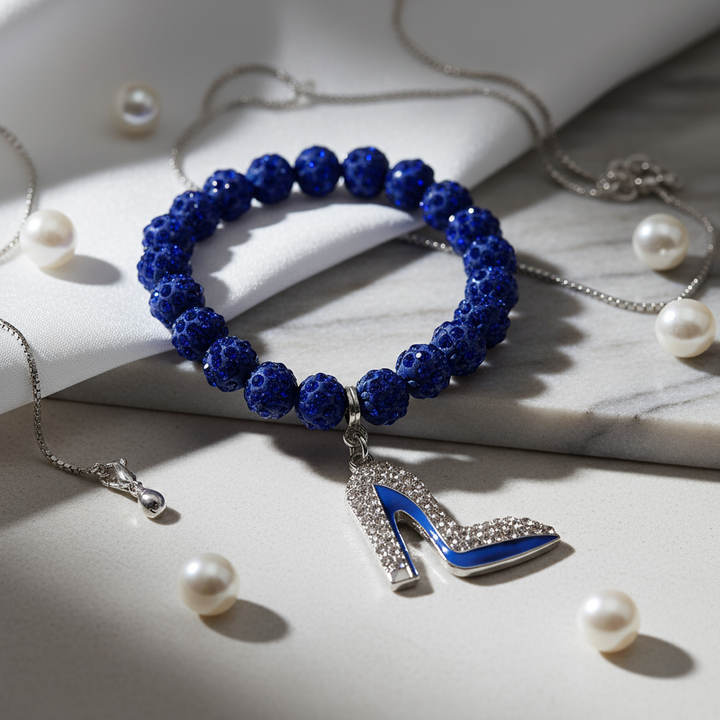 Zeta Phi Beta® Blue Stiletto Charm Bracelet