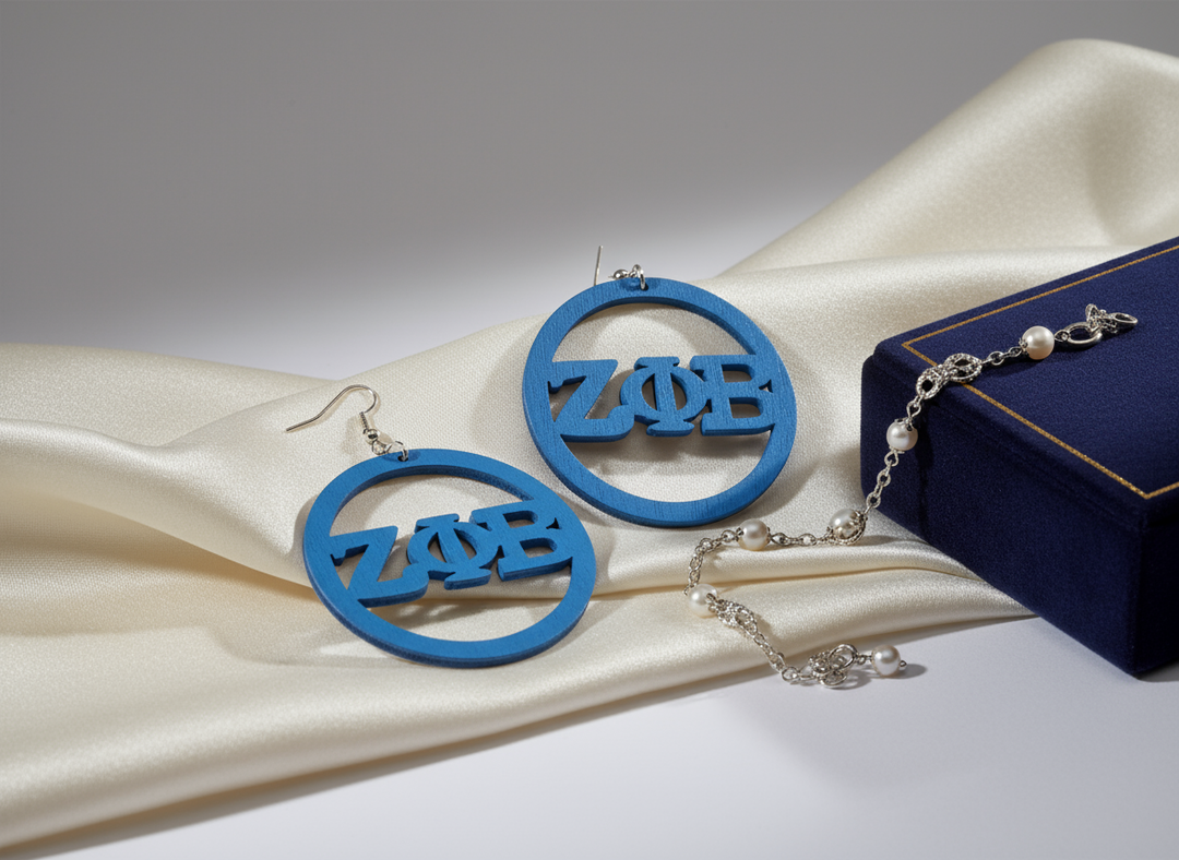 Zeta Phi Beta® Wooden Hoop Earrings