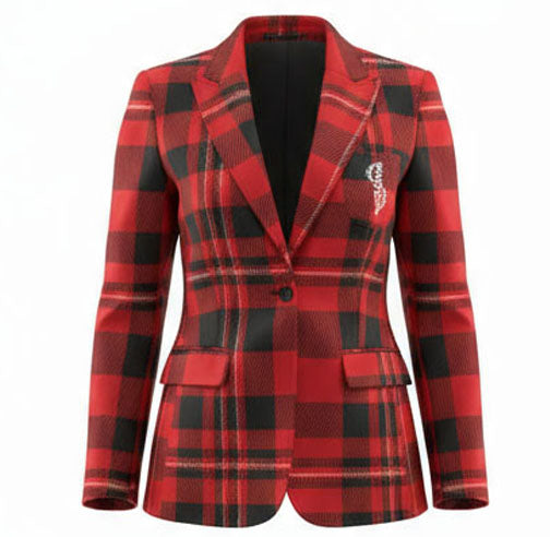 Delta Sigma Theta Red All-Weather Plaid Blazer