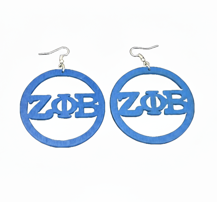 Zeta Phi Beta® Wooden Hoop Earrings