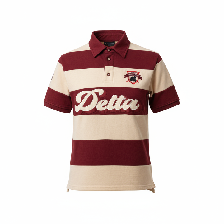 Delta Sigma Theta® Crimson & Cream Rugby Polo