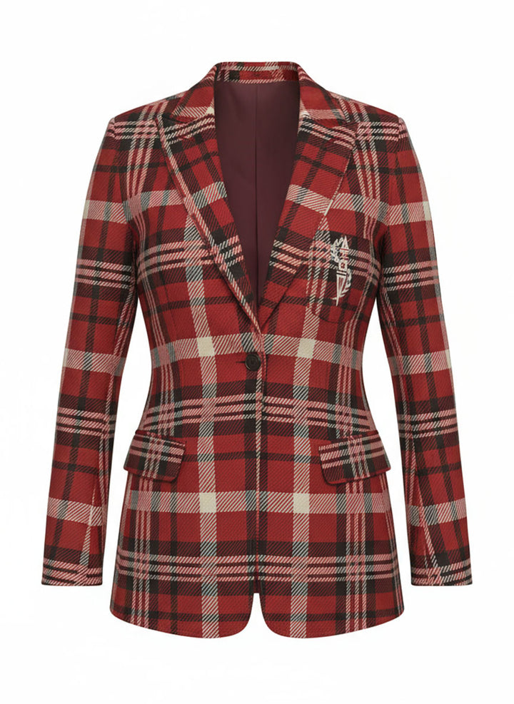 Delta Sigma Theta Crimson All-Weather Plaid Blazer