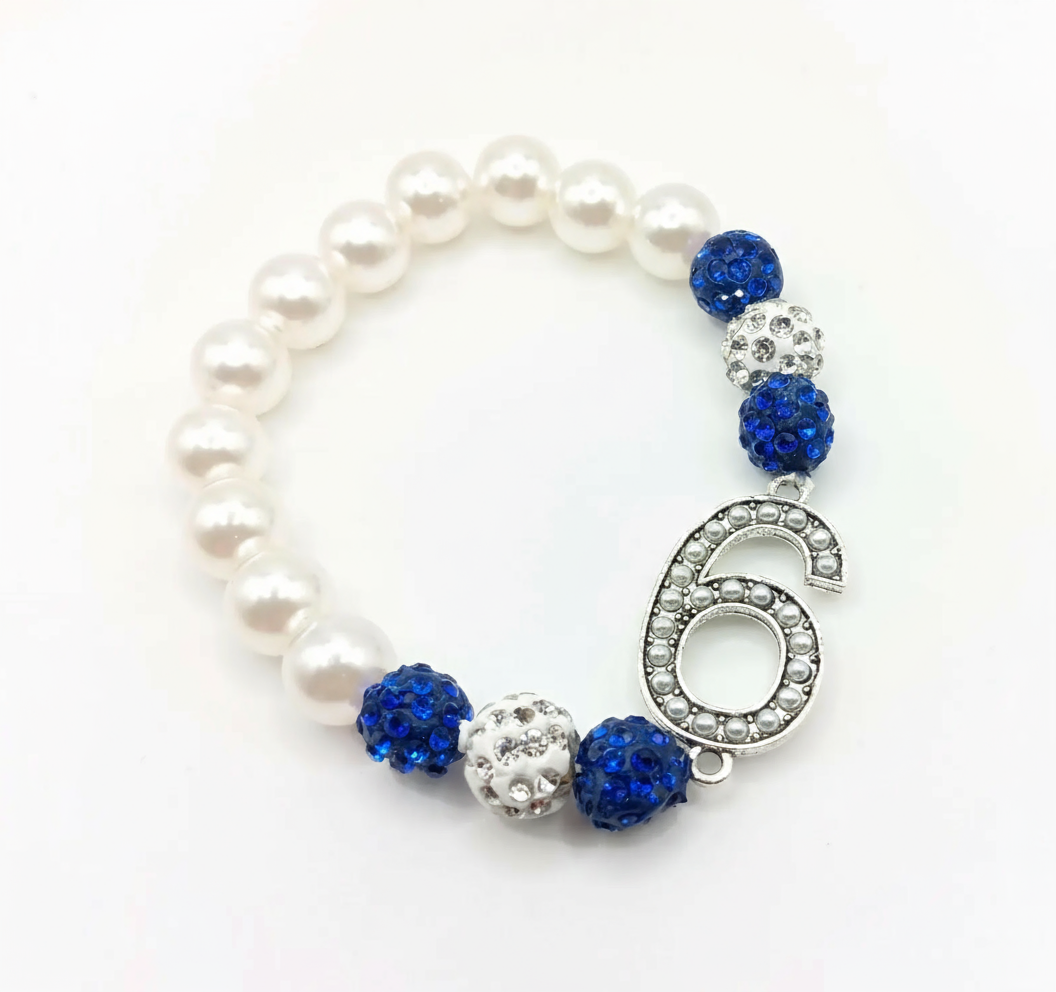 Zeta Phi Beta® Number Charm Beaded Bracelet Collection (1–10)