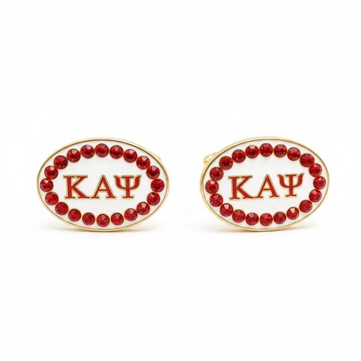 Kappa Alpha Psi Cufflinks Red Austrian Crystal