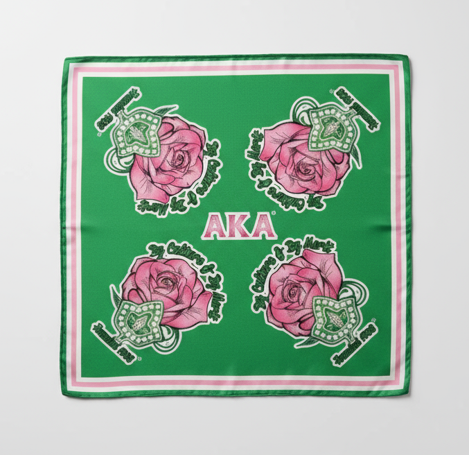 Alpha Kappa Alpha Oversized Rose & Ivy Scarf | Pink & Green Sorority Wrap Alpha Kappa Alpha Oversized Rose & Ivy Scarf | Pink & Green Sorority Wrap