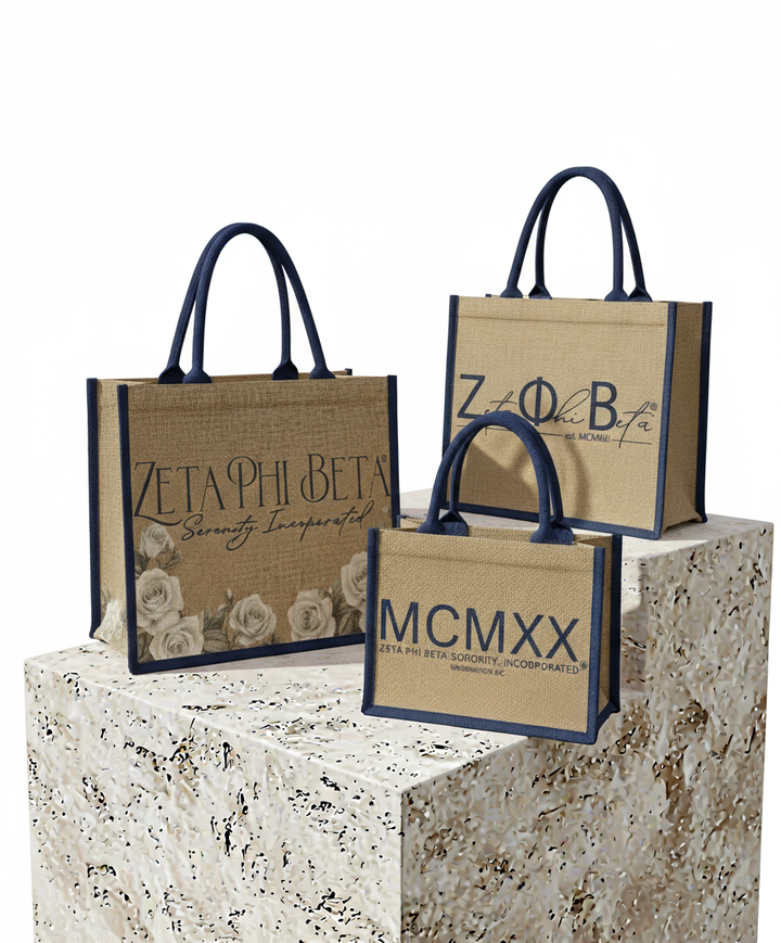Zeta Phi Beta® Jute Tote Bag Collection