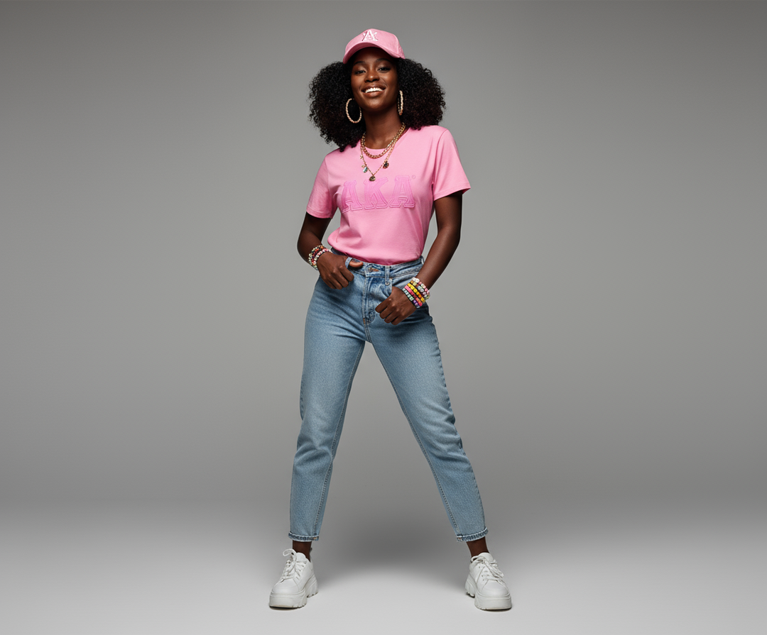 AKA® Monochrome Embroidered Tee