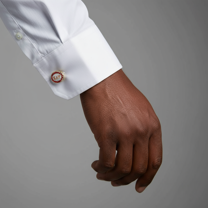Kappa Alpha Psi Cufflinks Red Austrian Crystal